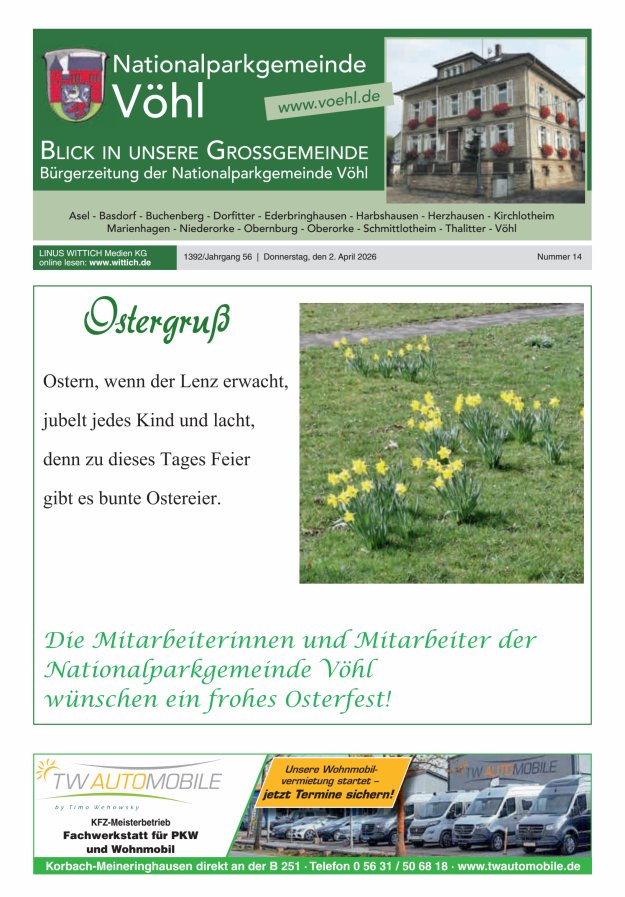 Blick in unsere Grossgemeinde Titelblatt 14/2026