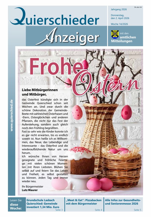 Quierschieder Anzeiger Titelblatt 14/2026