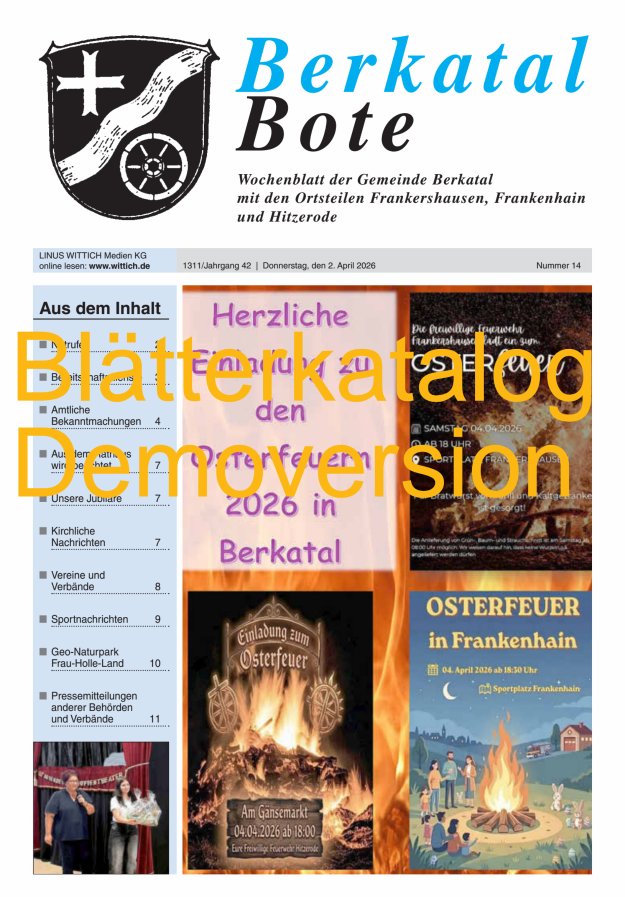 Berkatal Bote Titelblatt 14/2026