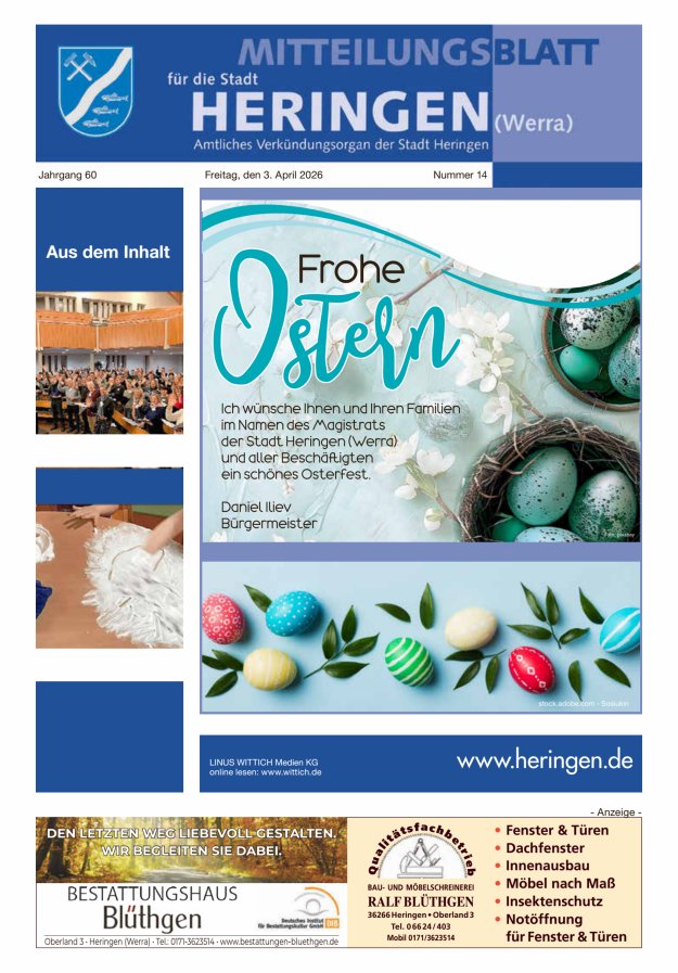 Mitteilungsblatt Heringen Titelblatt 14/2026