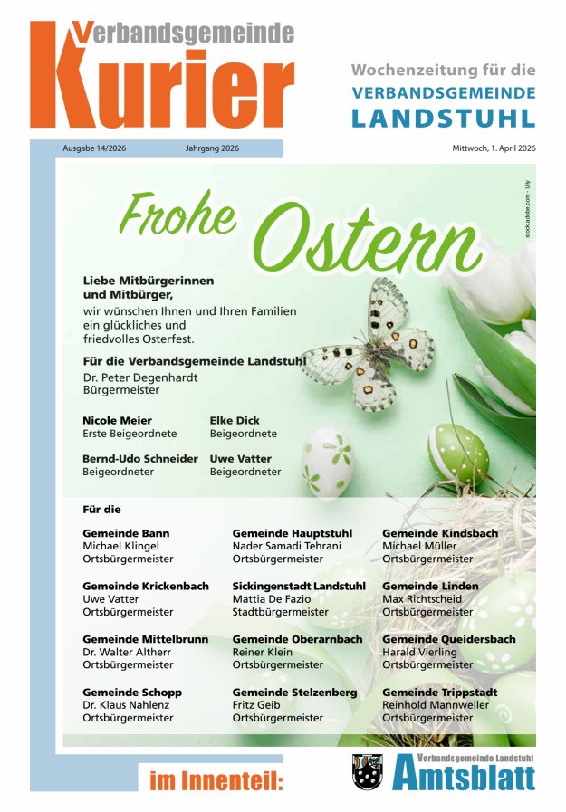 Verbandsgemeinde Kurier Landstuhl Titelblatt 14/2026