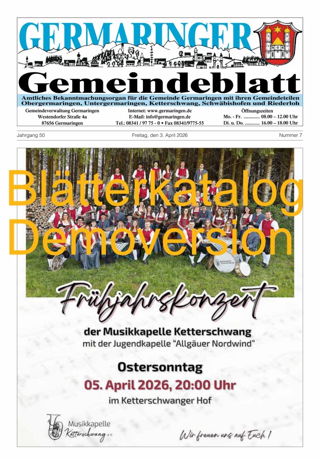 Germaringer Gemeindeblatt Titelblatt 07/2026