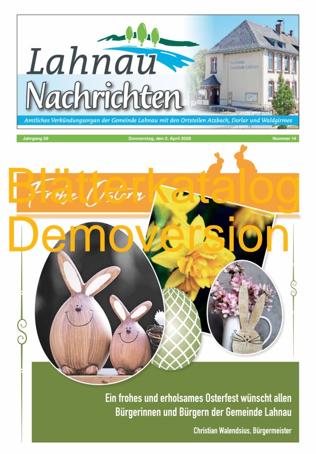 Lahnau Nachrichten Titelblatt 14/2026