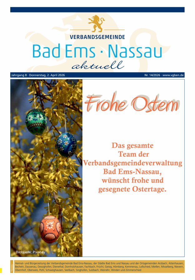 Bad Ems-Nassau aktuell Ausgabe Nassau Titelblatt 13/2026