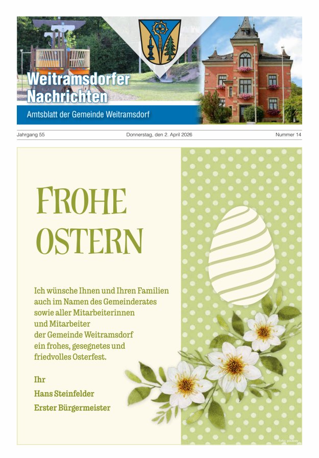 Weitramsdorfer Nachrichten Titelblatt 14/2026