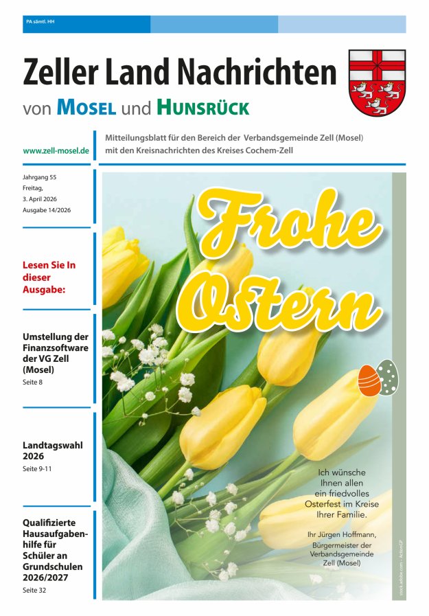 Zeller Land Nachrichten Titelblatt 14/2026