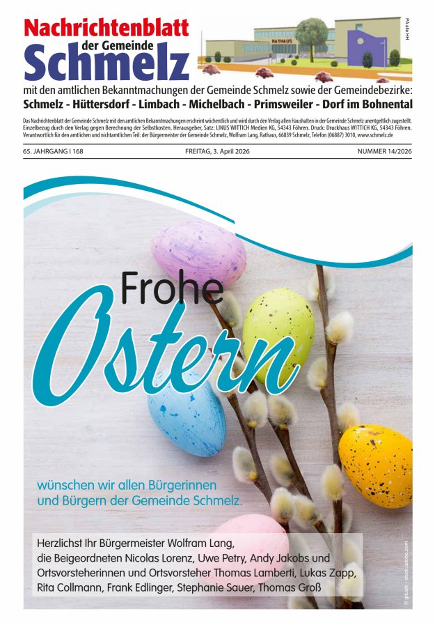 Nachrichtenblatt Schmelz Titelblatt 14/2026