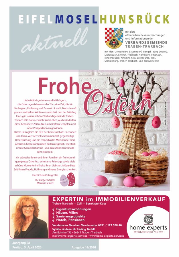 Eifel-Mosel-Hunsrück aktuell VG Traben-Trarbach Titelblatt 14/2026