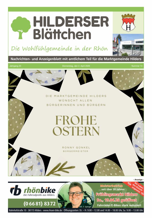 Hilderser Blättchen Titelblatt 14/2026