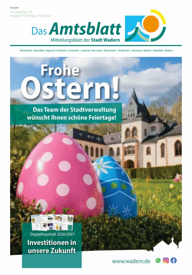 Stadt Wadern Titelblatt 14/2026