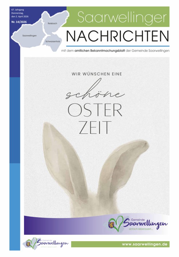 Saarwellinger Nachrichten Titelblatt 14/2026