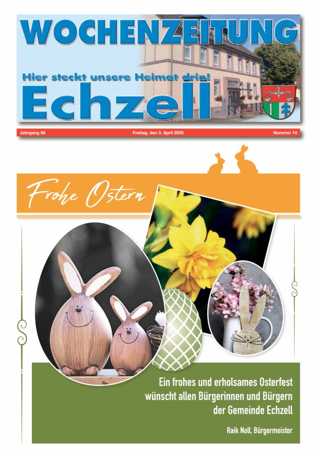 Wochenzeitung für die Gemeinde Echzell Titelblatt 14/2026