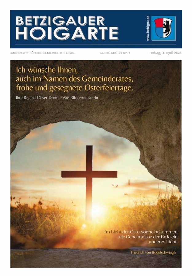 Betzigauer Hoigarte Amtsblatt der Gemeinde Betzigau Titelblatt 07/2026