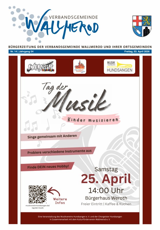 Wir über uns - Verbandsgemeinde Wallmerod Titelblatt 14/2026
