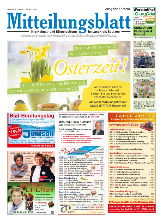 Mitteilungsblatt LK Bautzen Ausgabe Kamenz Titelblatt 13/2026