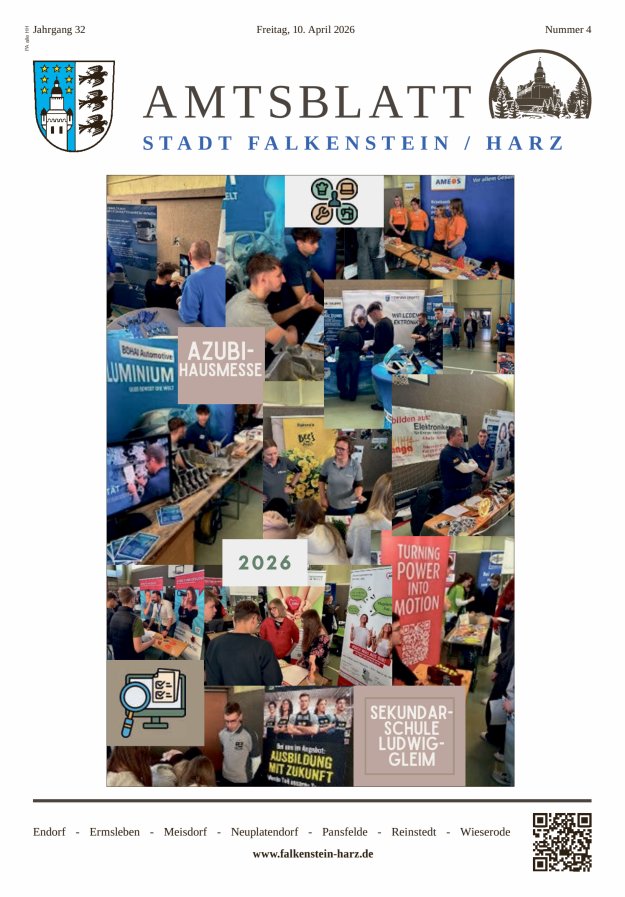 Amtsblatt der Stadt Falkenstein/Harz Titelblatt 04/2026
