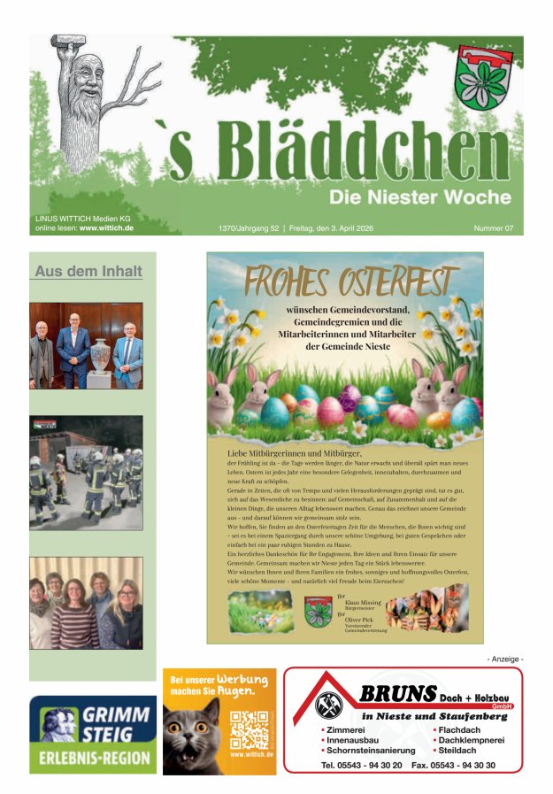 Niester Woche Titelblatt 07/2026