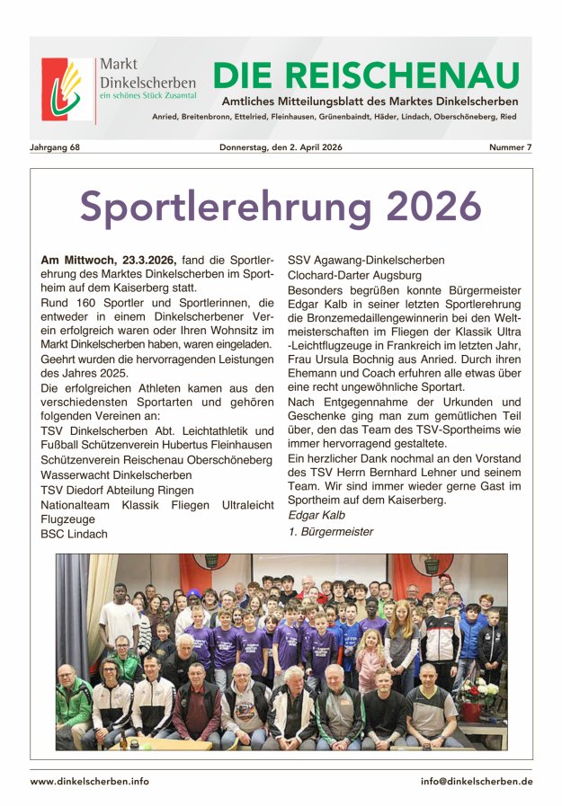 Die Reischenau Titelblatt 07/2026