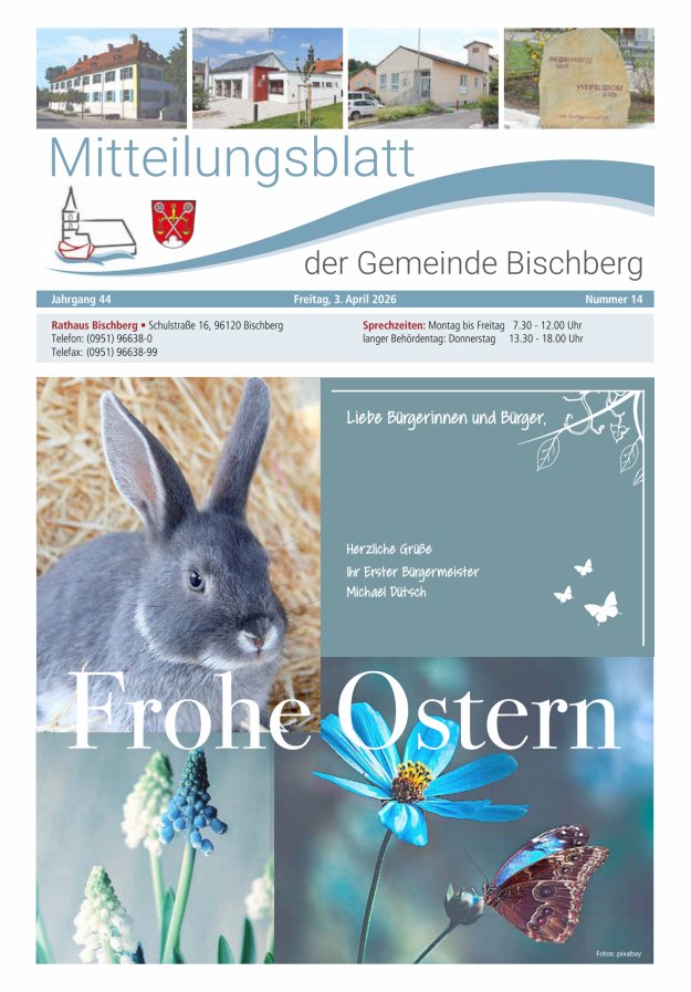 Mitteilungsblatt der Gemeinde Bischberg Titelblatt 14/2026