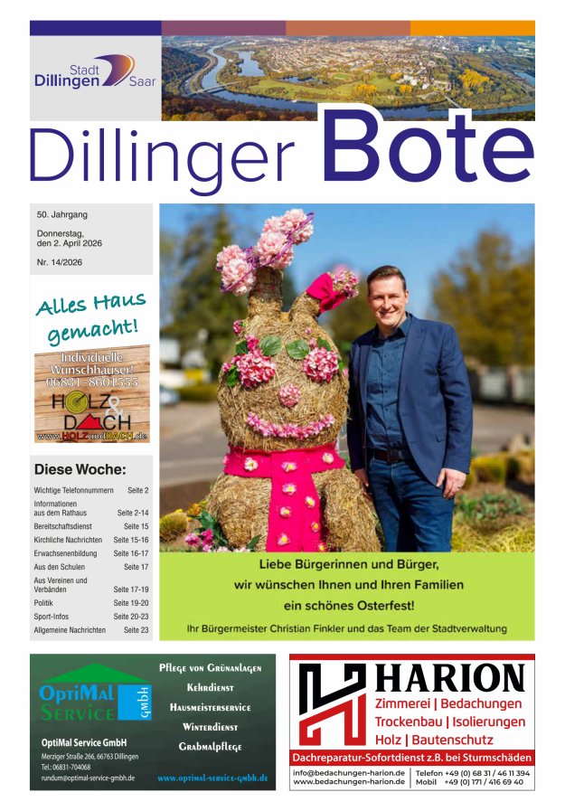 Dillinger Bote Titelblatt 14/2026