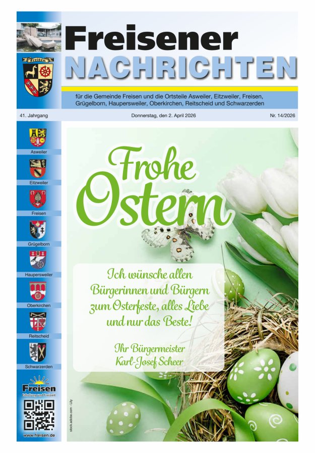 Freisener Nachrichten Titelblatt 14/2026