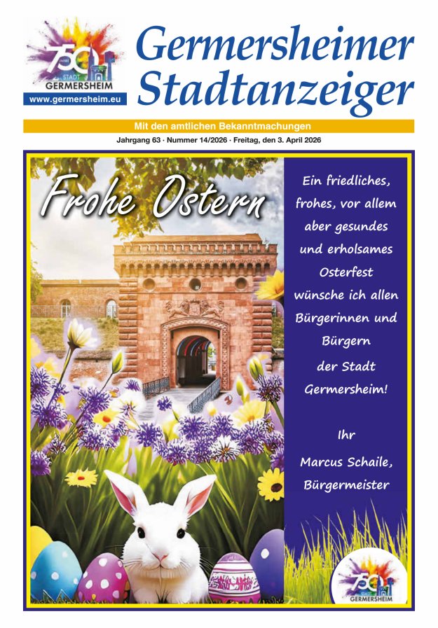 Germersheimer Stadtanzeiger Titelblatt 14/2026