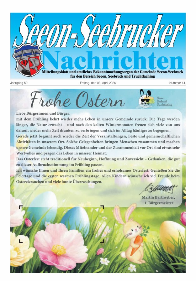 Seeon-Seebrucker Nachrichten Titelblatt 14/2026