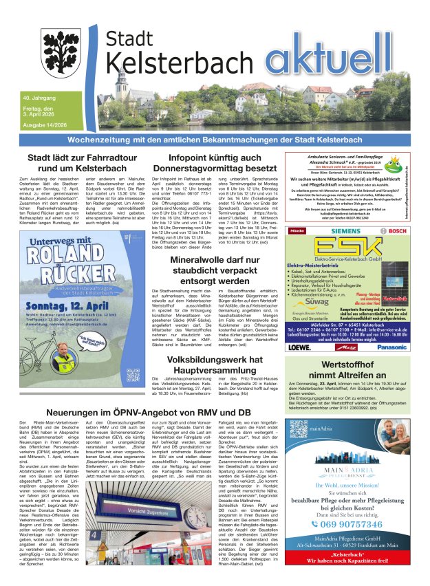 Kelsterbach aktuell Titelblatt 14/2026