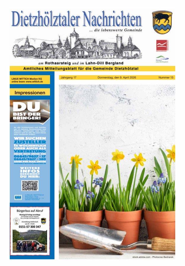 Dietzhölztaler Nachrichten Titelblatt 15/2026