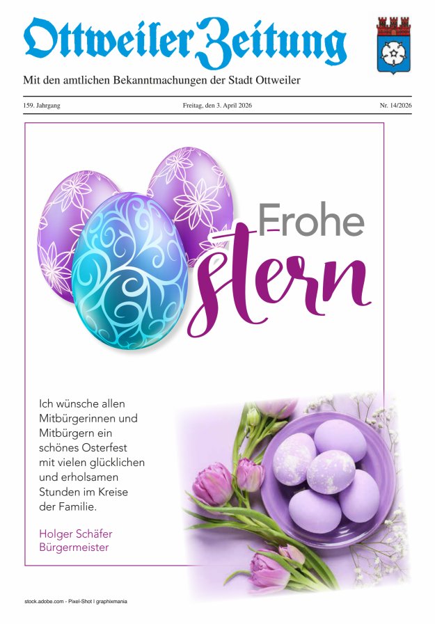 Ottweiler Zeitung Titelblatt 14/2026