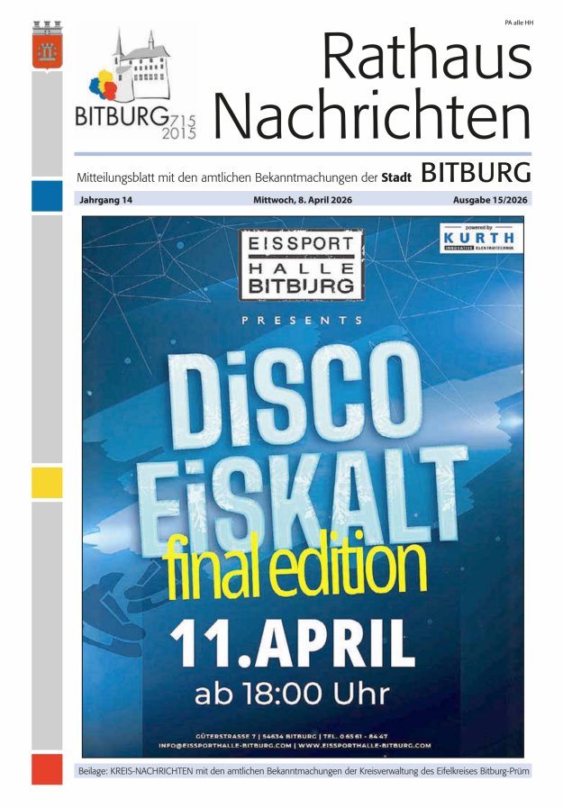 Rathaus-Nachrichten Bitburg Titelblatt 15/2026