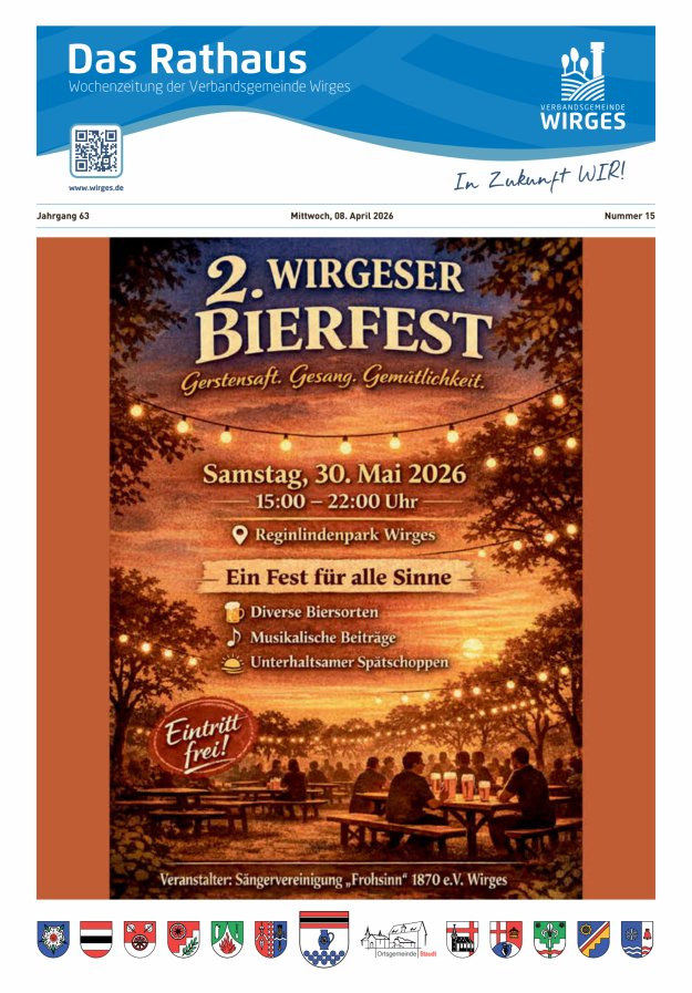 Das Rathaus - Informationen für die Bürger in der VG Wirges Titelblatt 15/2026