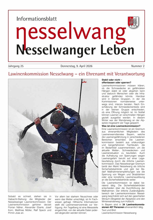 Nesselwanger Leben - Informationsblatt Titelblatt 02/2026