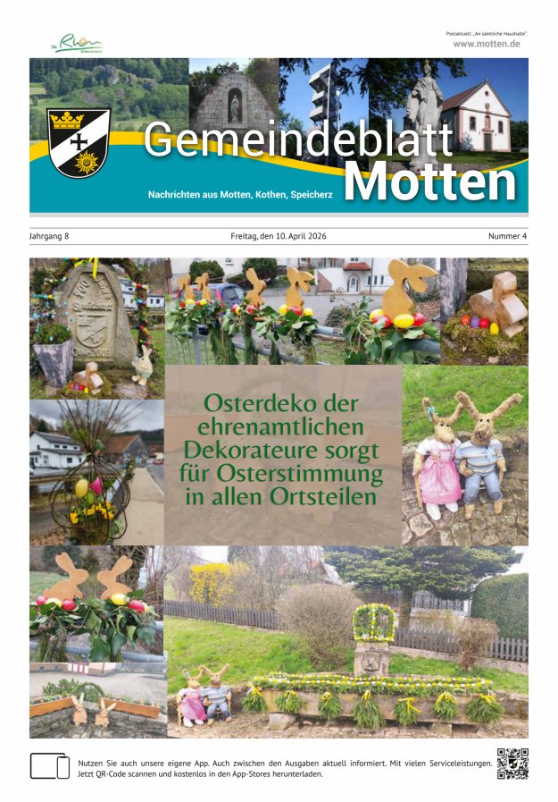 Gemeindeblatt Motten Nachrichten aus Motten Kothen Speicherz Titelblatt 04/2026
