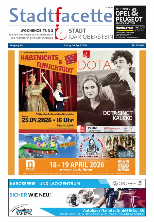 Stadtfacette Idar-Oberstein Titelblatt 14/2026