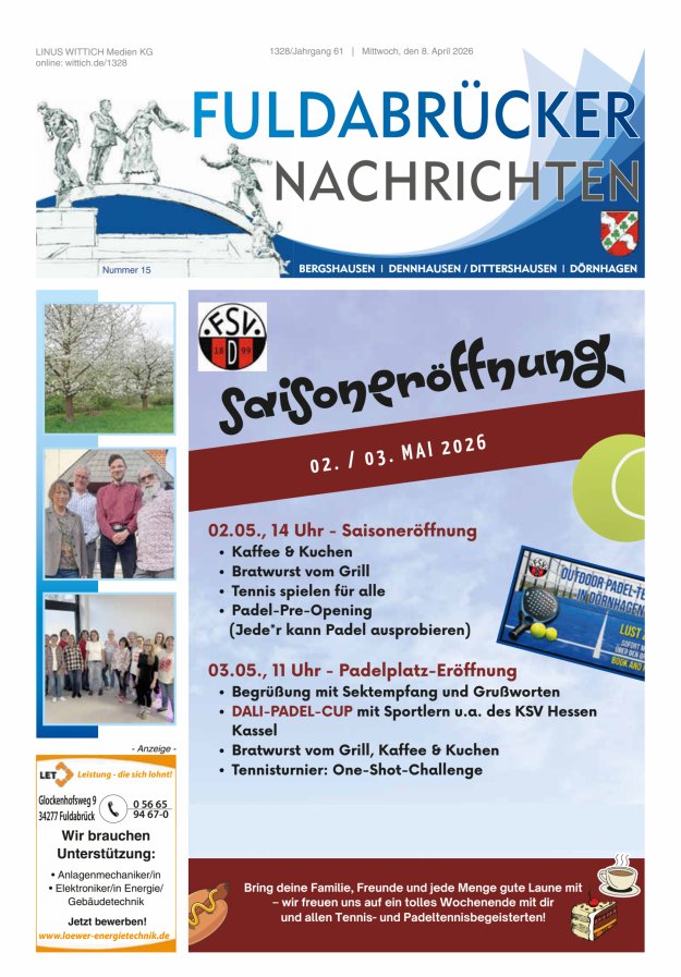 Fuldabrücker Nachrichten Titelblatt 15/2026