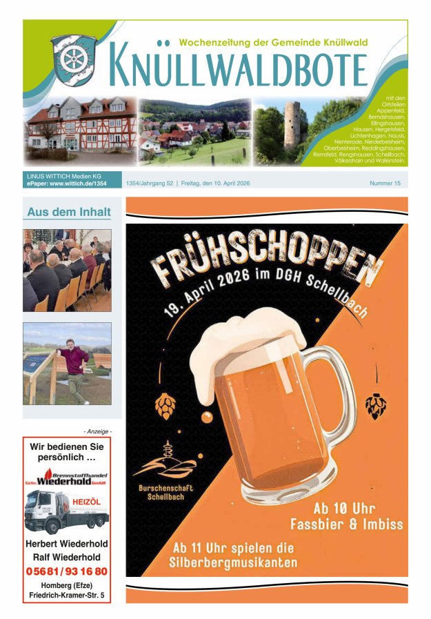Knüllwaldbote Titelblatt 15/2026