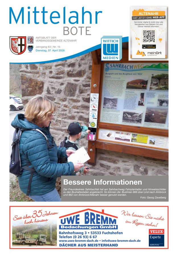 Mittelahr Bote Titelblatt 15/2026
