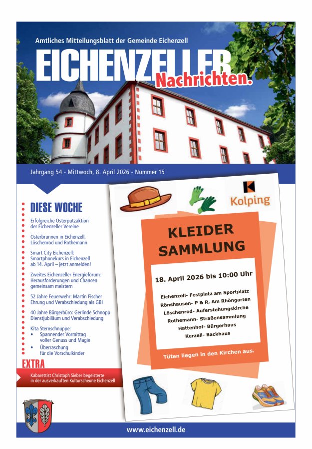 Amtliches Mitteilungsblatt der Gemeinde Eichenzell Titelblatt 15/2026