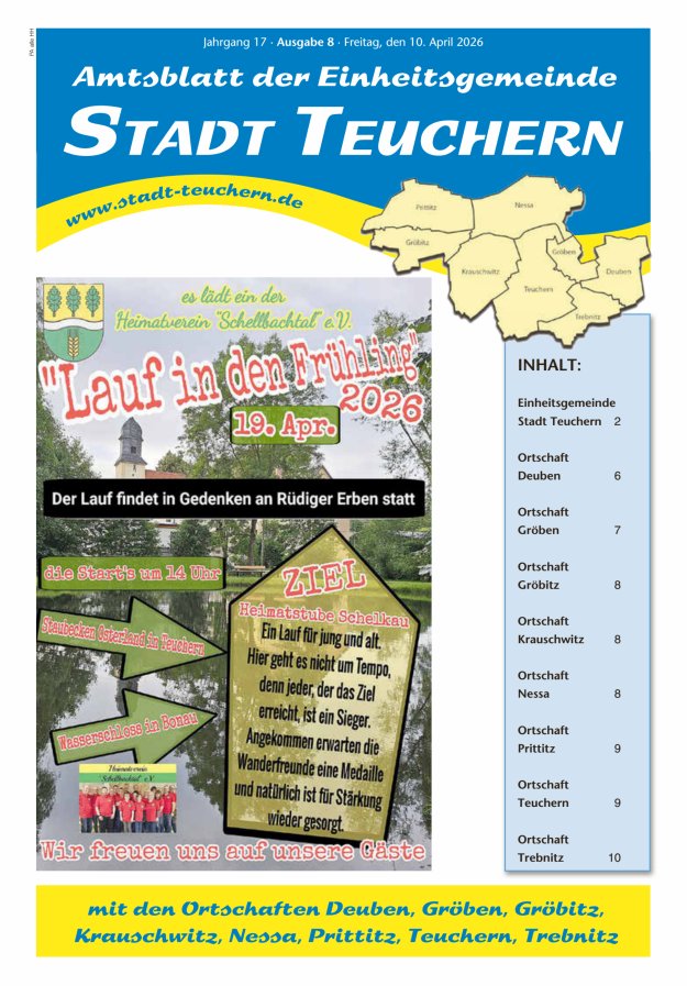 Amtsblatt der Einheitsgemeinde Stadt Teuchern Titelblatt 08/2026