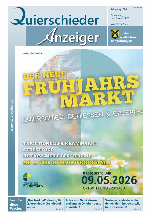Quierschieder Anzeiger Titelblatt 15/2026