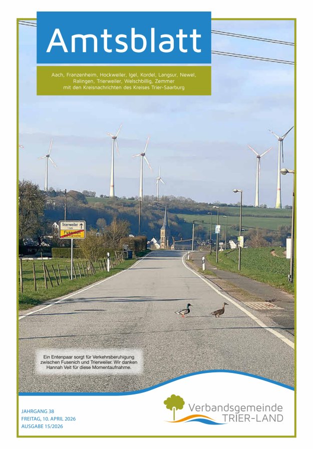 Amtsblatt VG Trier-Land Titelblatt 15/2026