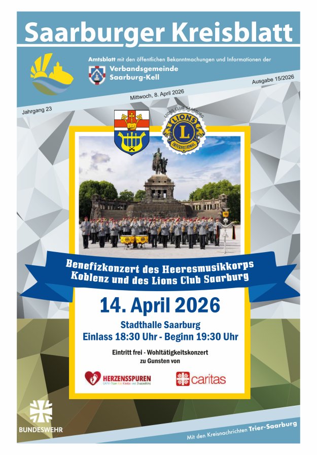 Saarburger Kreisblatt Titelblatt 15/2026