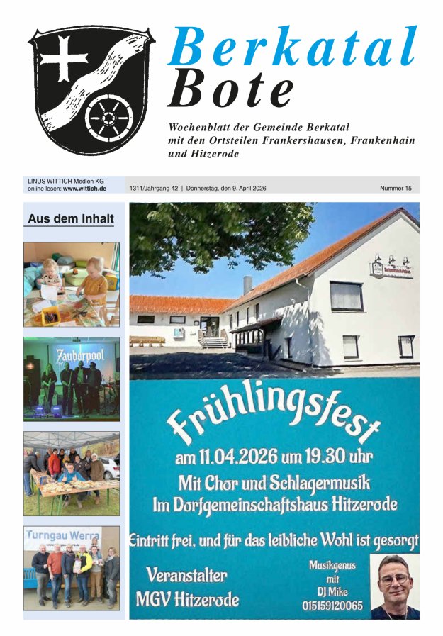 Berkatal Bote Titelblatt 15/2026