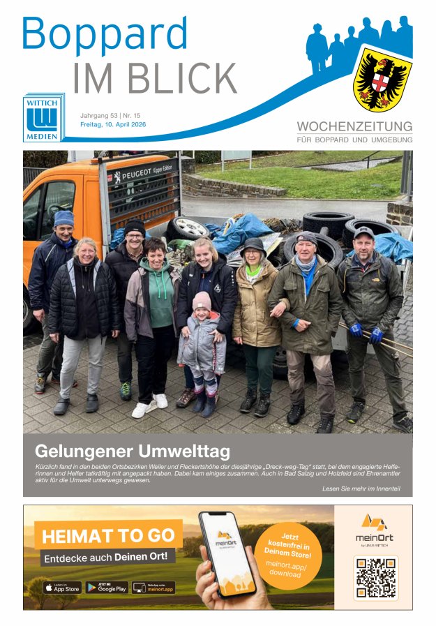 Boppard im Blick - Heimatzeitung für die Stadt Boppard Titelblatt 15/2026