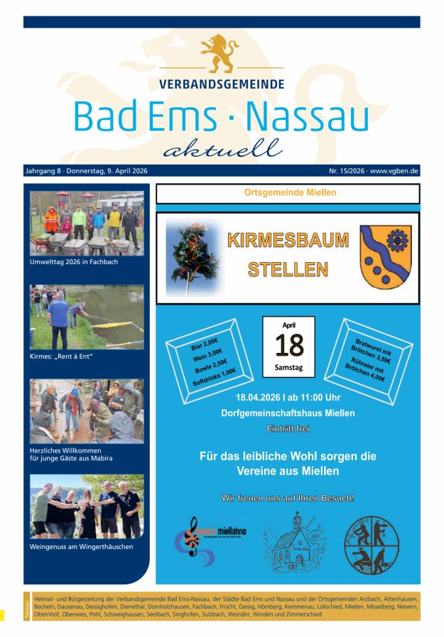 Bad Ems-Nassau aktuell Ausgabe Nassau Titelblatt 14/2026