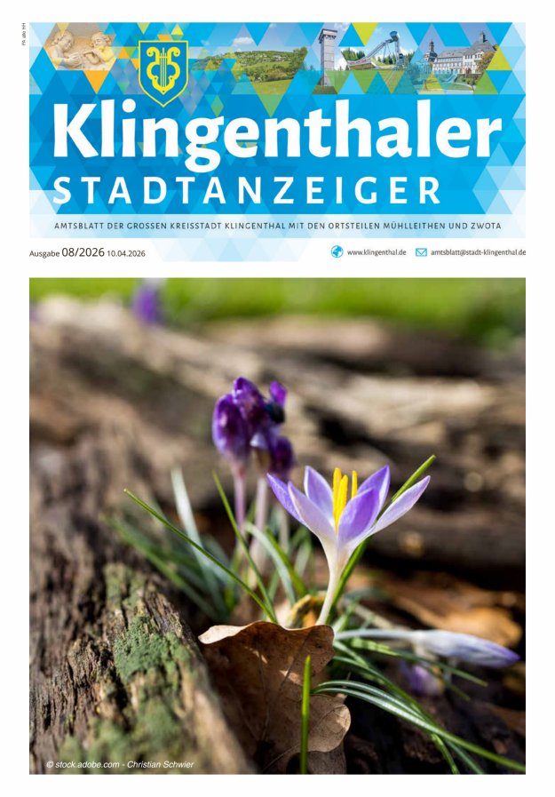 Klingenthaler Stadtanzeiger  Titelblatt 08/2026