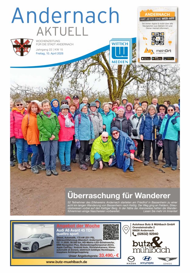 Andernach aktuell Titelblatt 15/2026