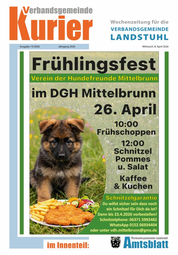 Verbandsgemeinde Kurier Landstuhl Titelblatt 15/2026
