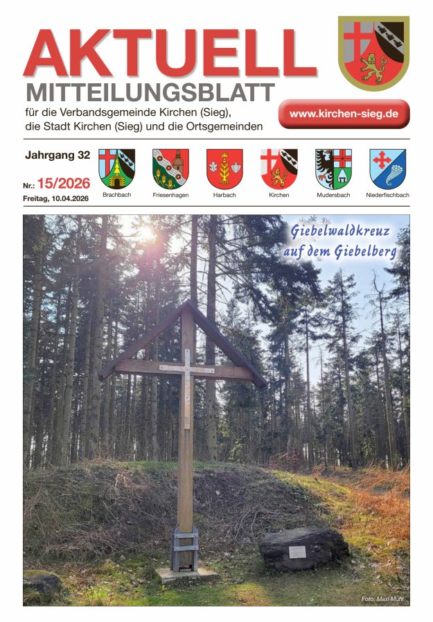 Aktuell - Mitteilungsblatt für die VG Kirchen (Sieg) Titelblatt 15/2026
